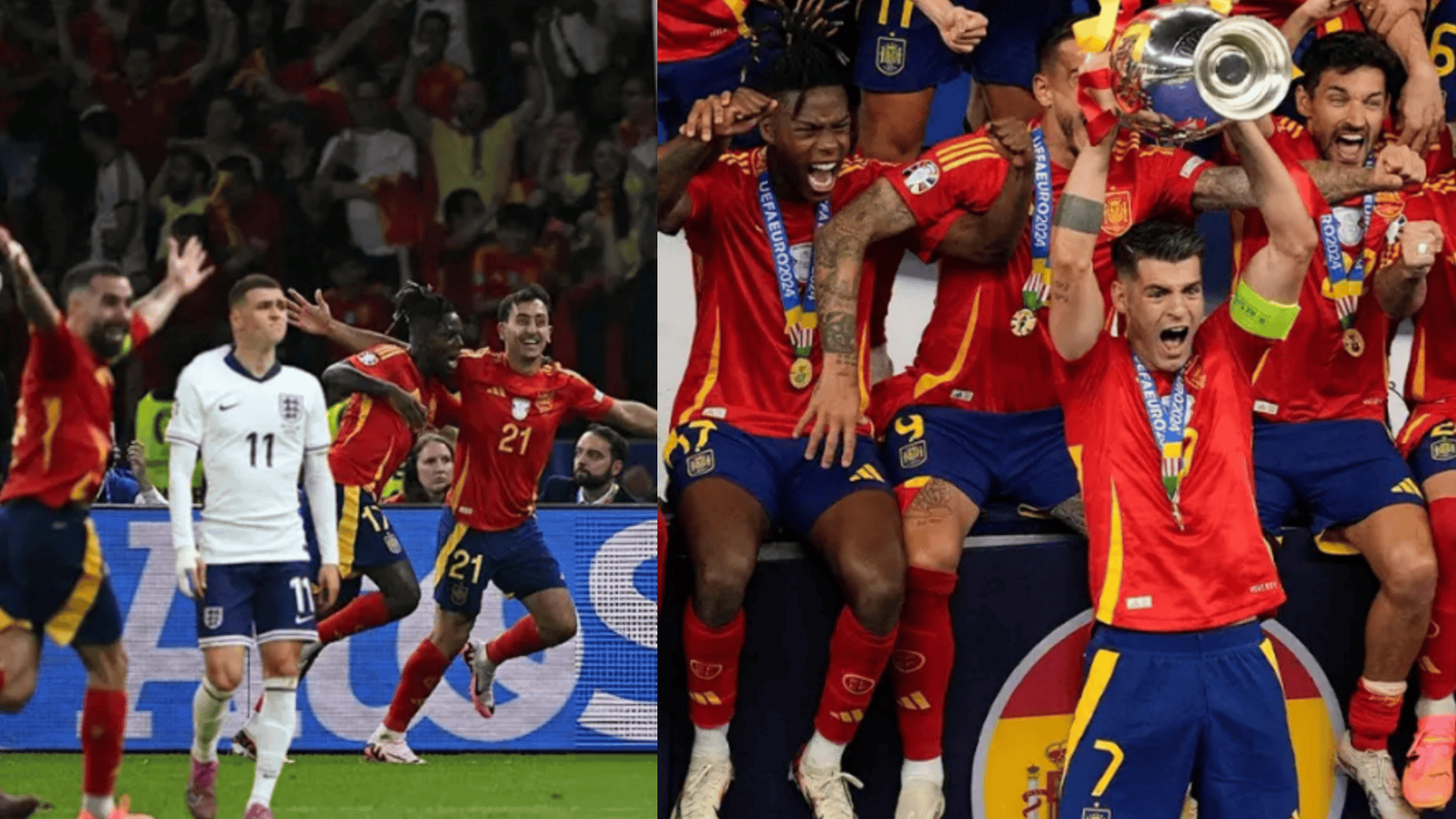 Spain beating England in UEFA 2024 final